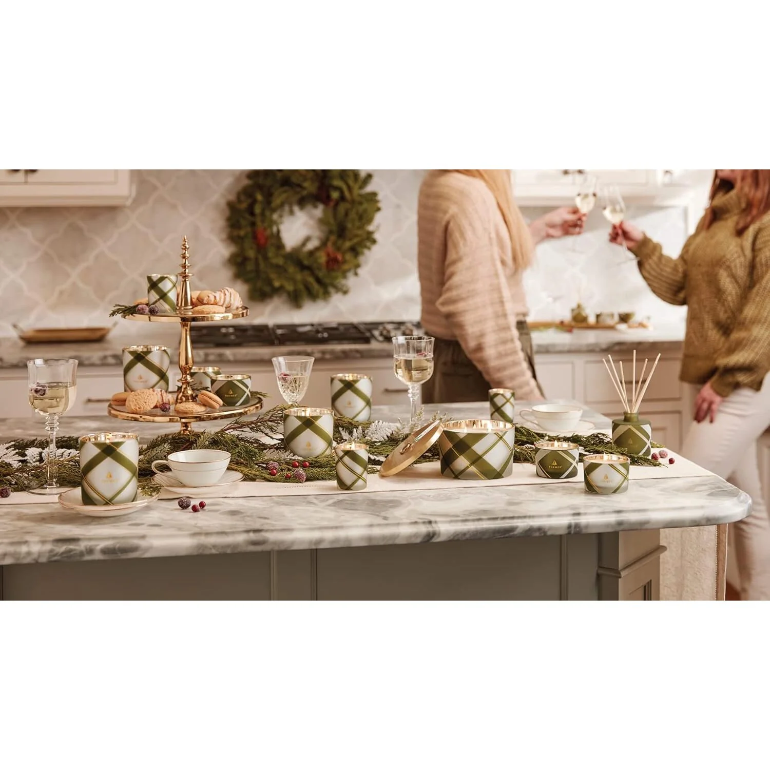 Frosted Plaid Frasier Fir Candles, 3 oz (Set of 2) - Image 6