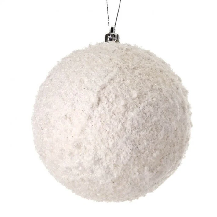 Frosted Texture Snowball Ornament, 5" (Frost White)