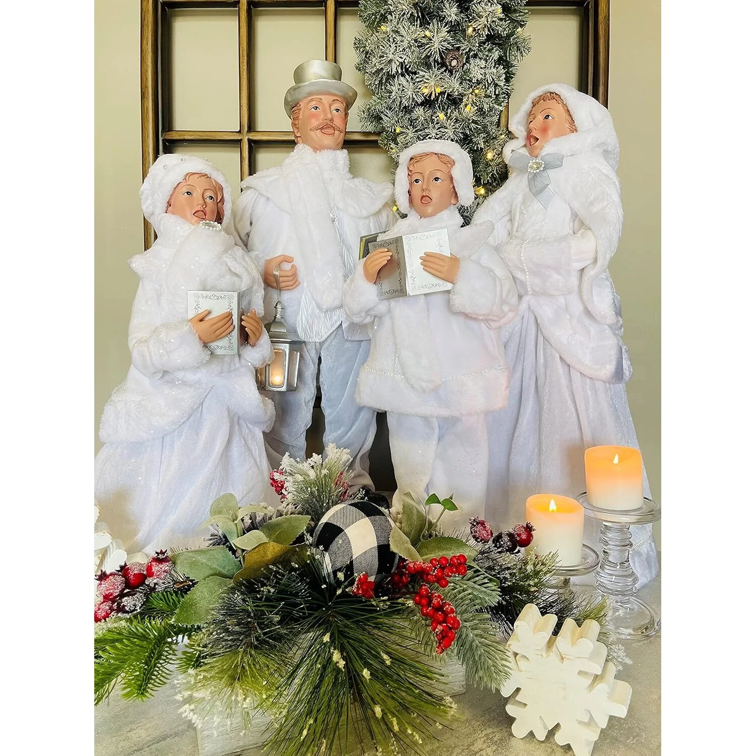 Frosted White Carollers, 26-35" (Set of 4) - Image 2