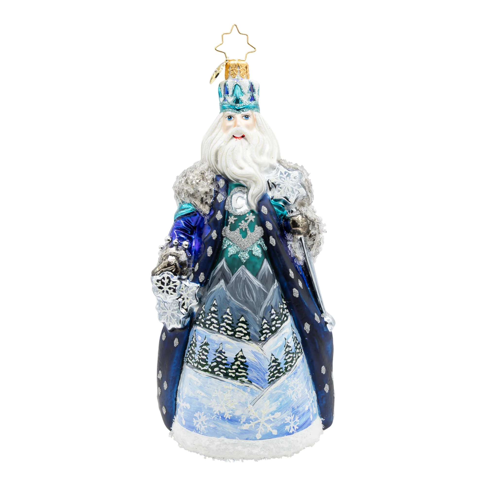 Frozen Majesty Santa Glass Ornament, 6.5" - Image 2
