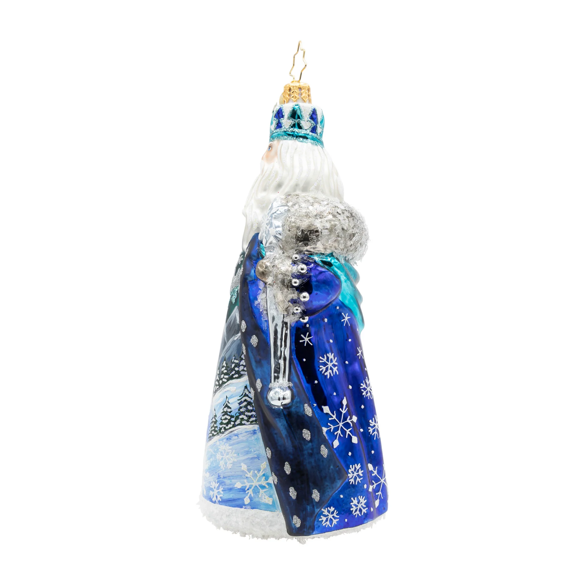 Frozen Majesty Santa Glass Ornament, 6.5" - Image 3