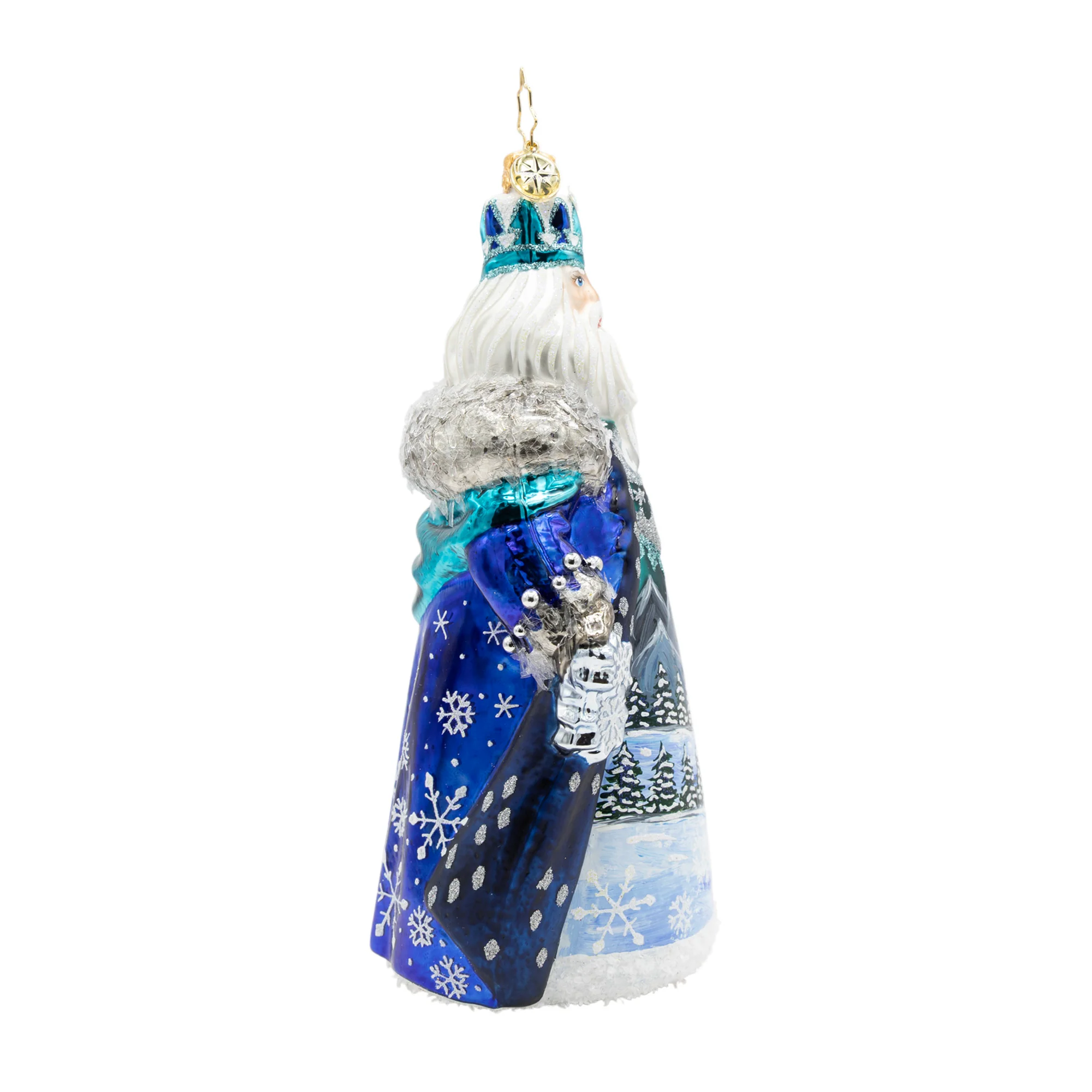 Frozen Majesty Santa Glass Ornament, 6.5" - Image 5