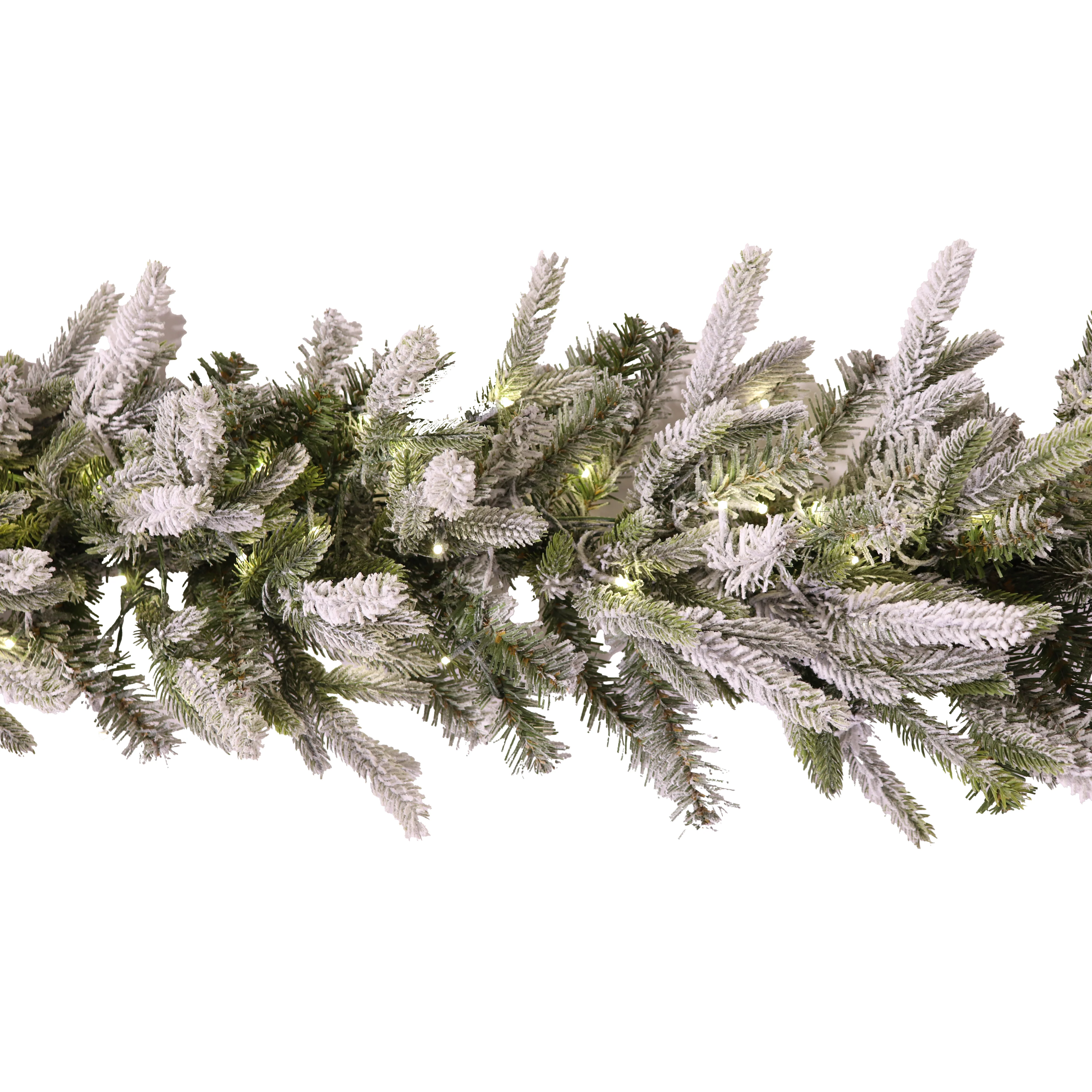 Tyrol Pine Flocked Garland, (9"D/14'L) - Image 3
