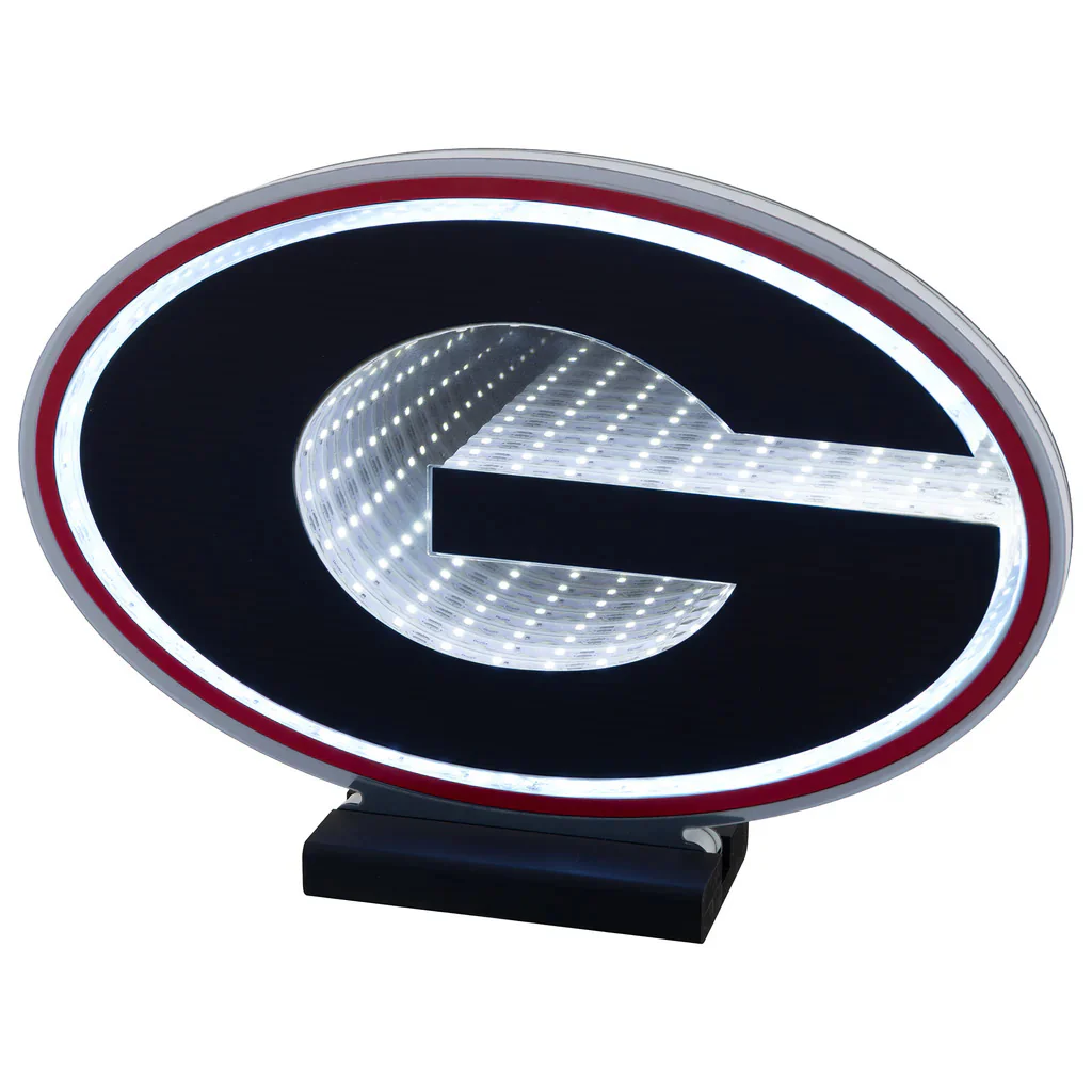 Georgia Bulldogs Logo LED Infinity Light, Acrylic, w/UL Plug, 9" - Image 2