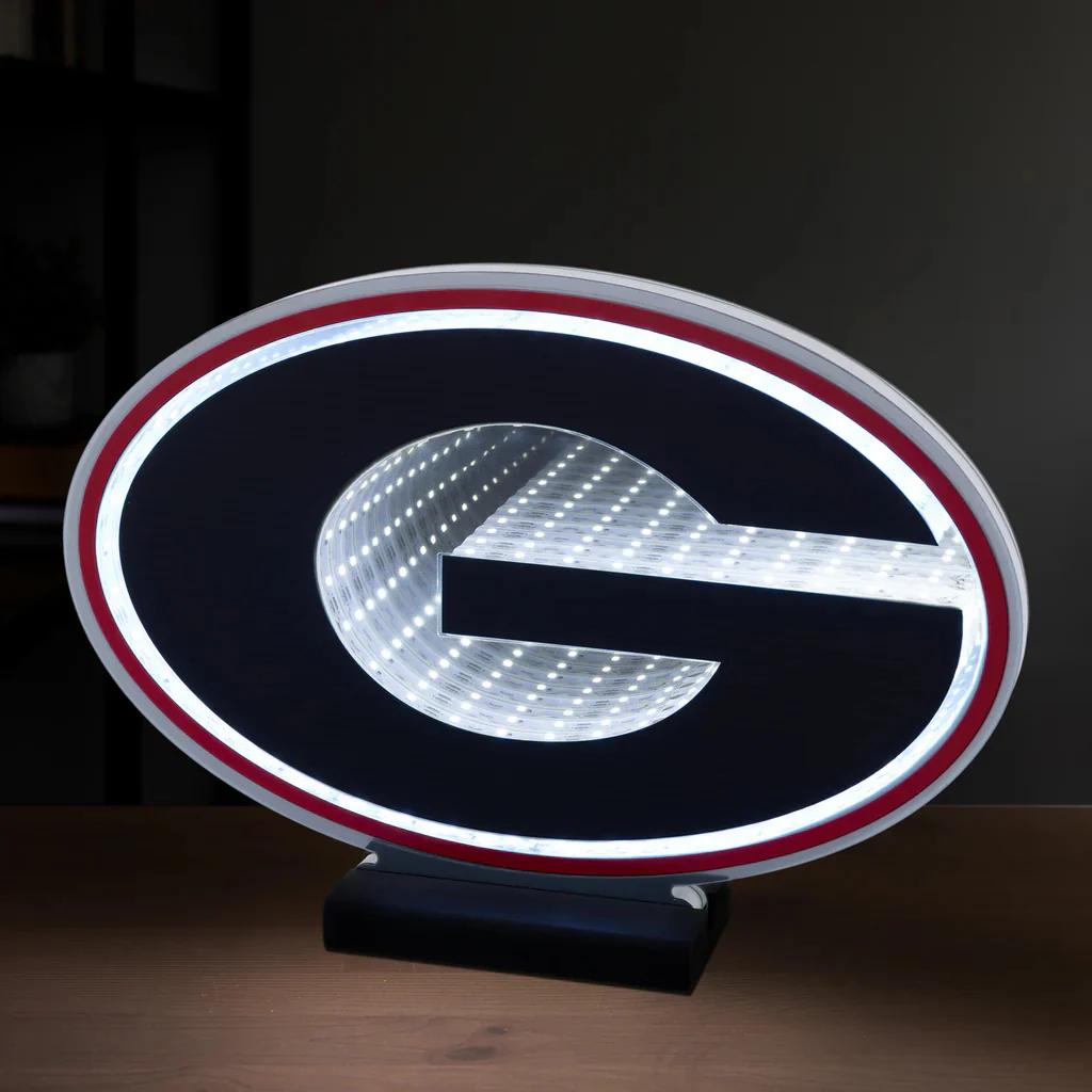 Georgia Bulldogs Logo LED Infinity Light, Acrylic, w/UL Plug, 9" - Image 4