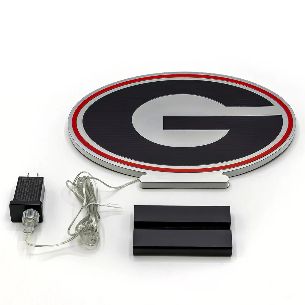 Georgia Bulldogs Logo LED Infinity Light, Acrylic, w/UL Plug, 9" - Image 6