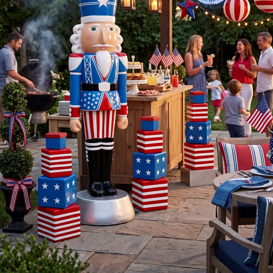 4th of July Stacked Giftbox Tower, 28" - Image 2