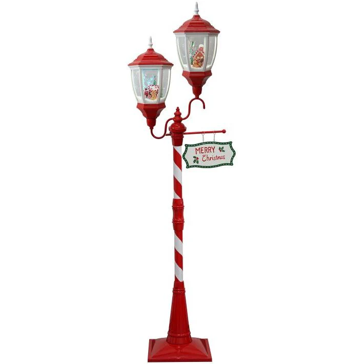 Gingerbread Double Lamp Figurine, 6.5'