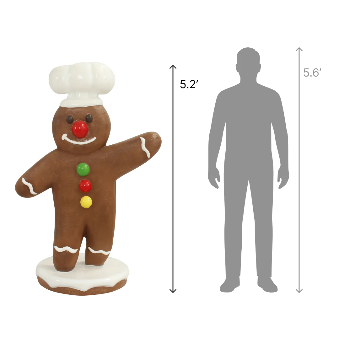 Large Fiberglass Gingerbread Man Figure, 63" - Image 2