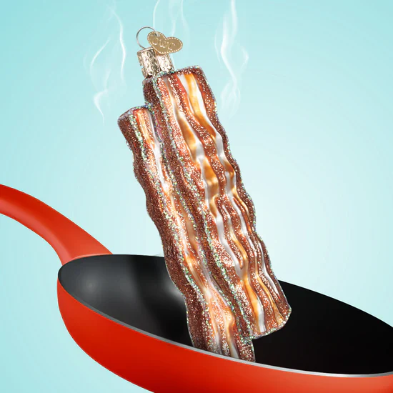 Glass Bacon Strips Ornament, 5" - Image 4