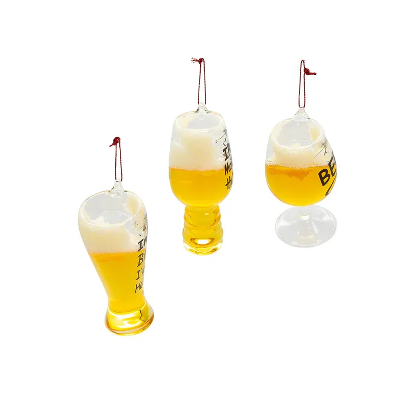 Glass Beer Glass With Sayings Ornaments (3 styles - sold individually) - Image 3