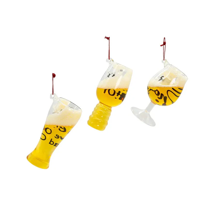 Glass Beer Glass With Sayings Ornaments (3 styles - sold individually) - Image 6