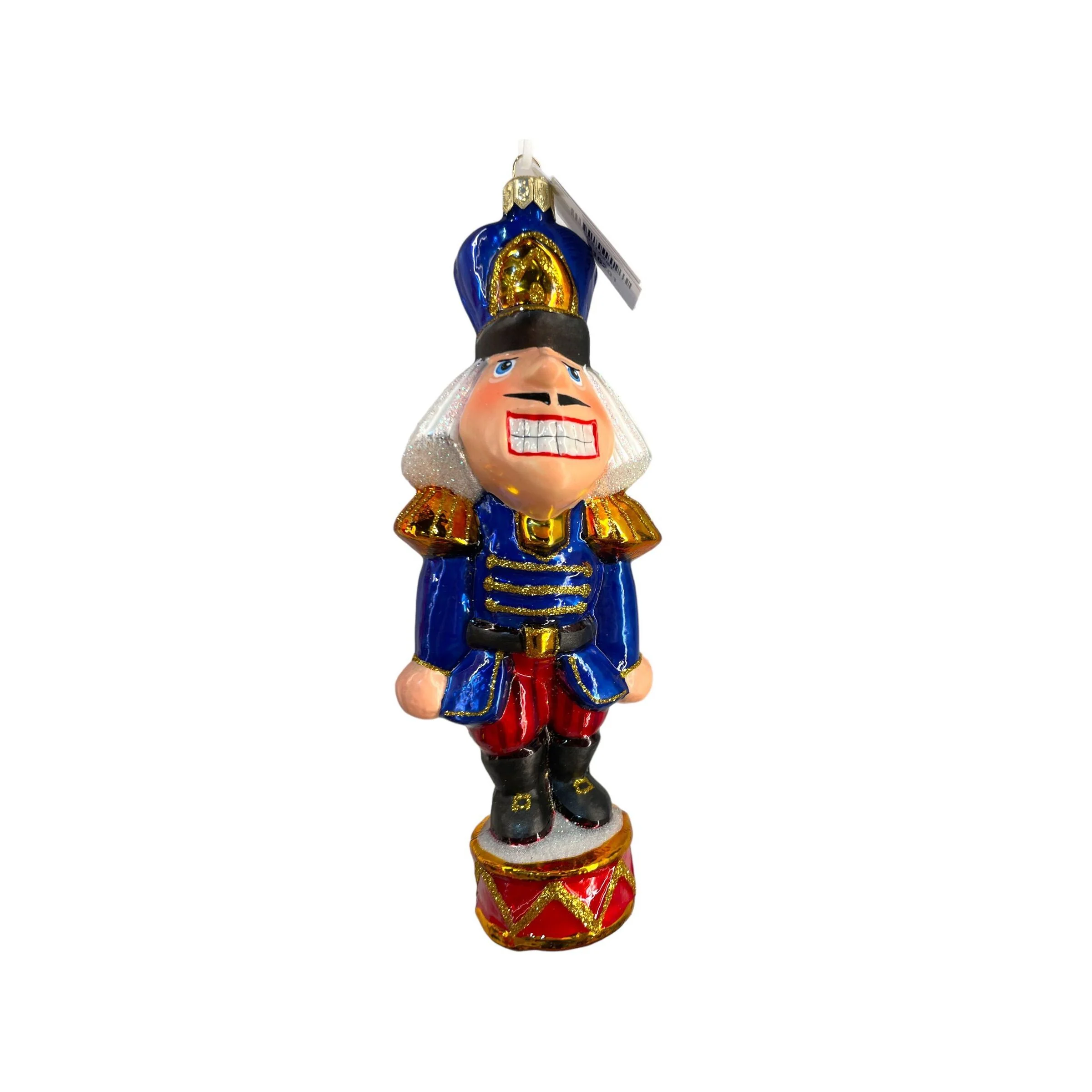 Glass Blue Nutcracker Ornament