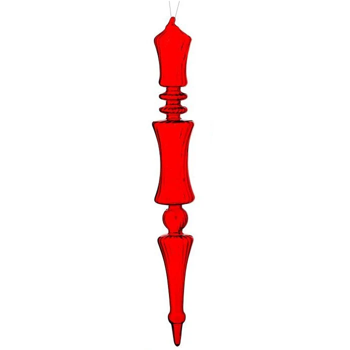Glass Clear Stripe Finial Ornament, 14" (2 styles - sold individually) - Image 2