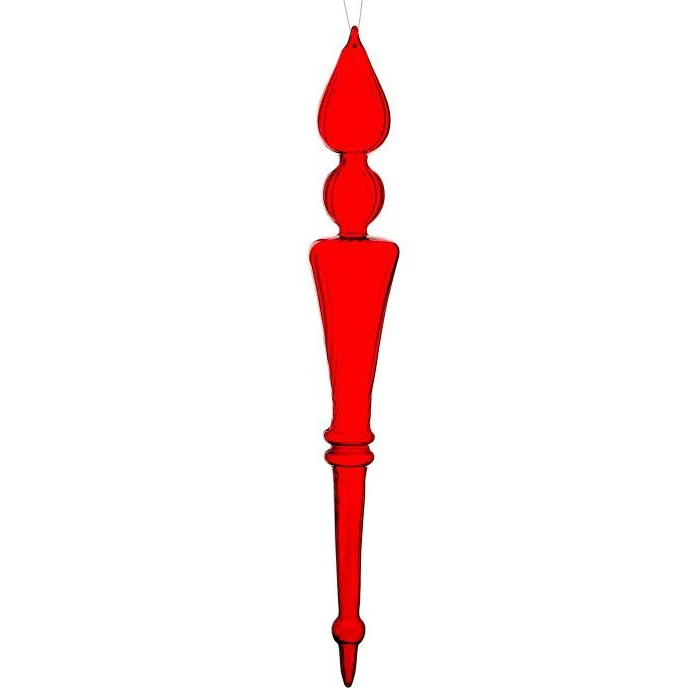 Glass Clear Stripe Finial Ornament, 14" (2 styles - sold individually) - Image 3