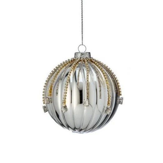 Glass Diamond Onion/Finial Ornament, 5-6" (2 styles - sold individually) (Silver Clearbright)