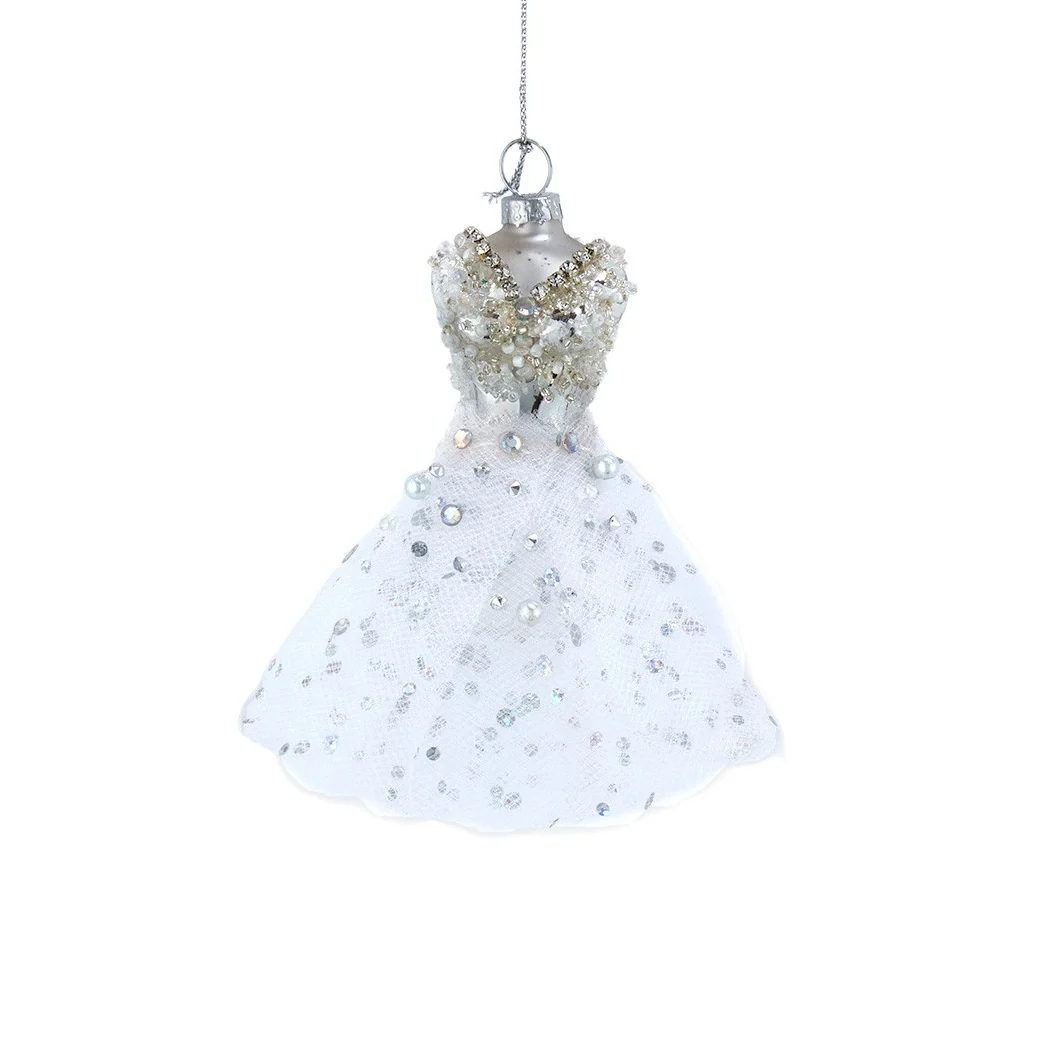 Glass Dress Ornament, 3.5" (2 styles - sold individually) - Image 2