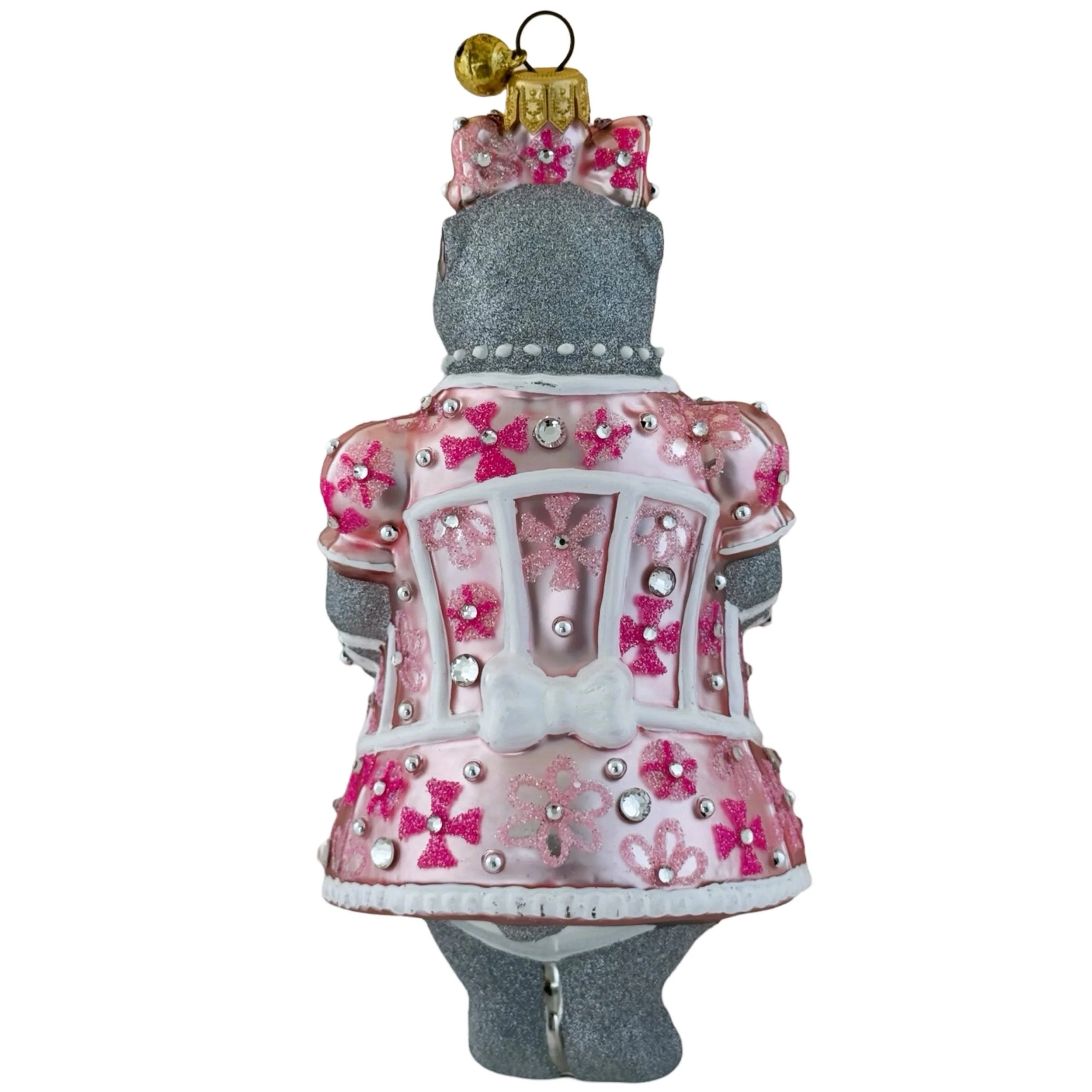 Glass Fashion Hippo Tina Ornament, 6" - Image 3
