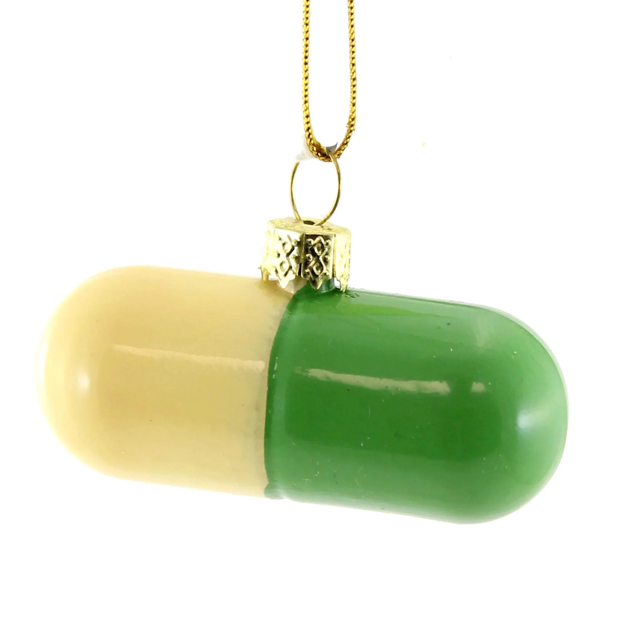 Glass Holiday Helper Pill Ornament, 1.25" - Image 3