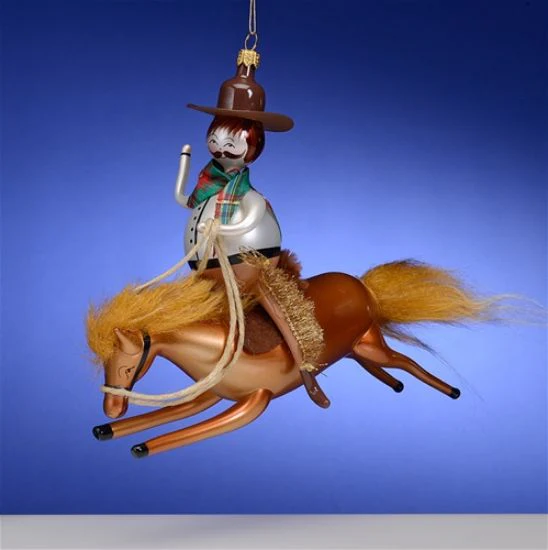 Glass Home on the Range Cowboy Ornament, 6.5"