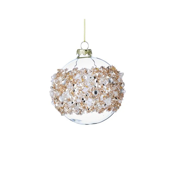 Glass Ice Sequin Ball/Finial Ornament, 4-6" (2 styles - sold individually) - Image 2