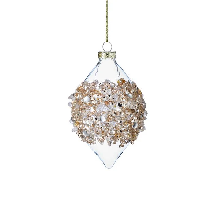 Glass Ice Sequin Ball/Finial Ornament, 4-6" (2 styles - sold individually) - Image 3