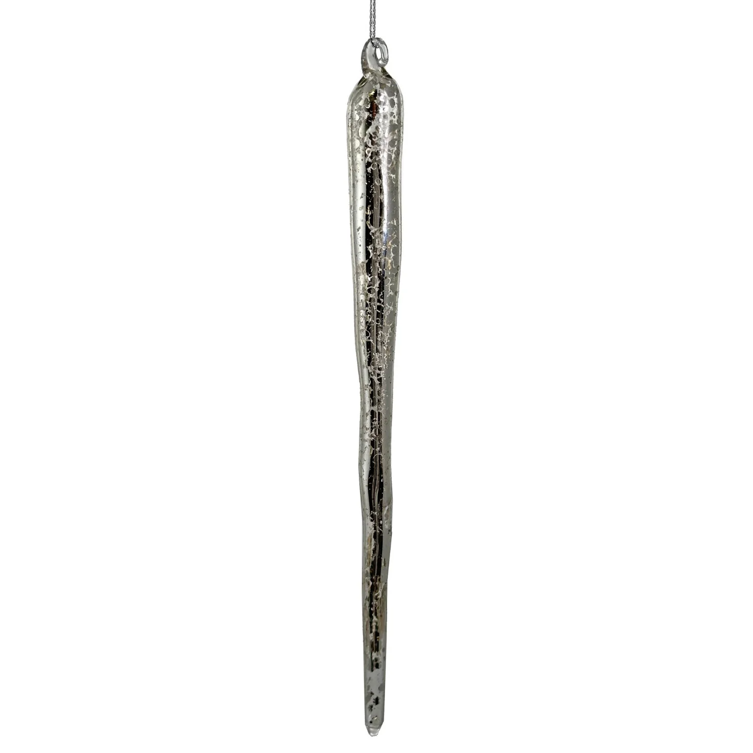 Glass Icicle - Antique Silver, 10"