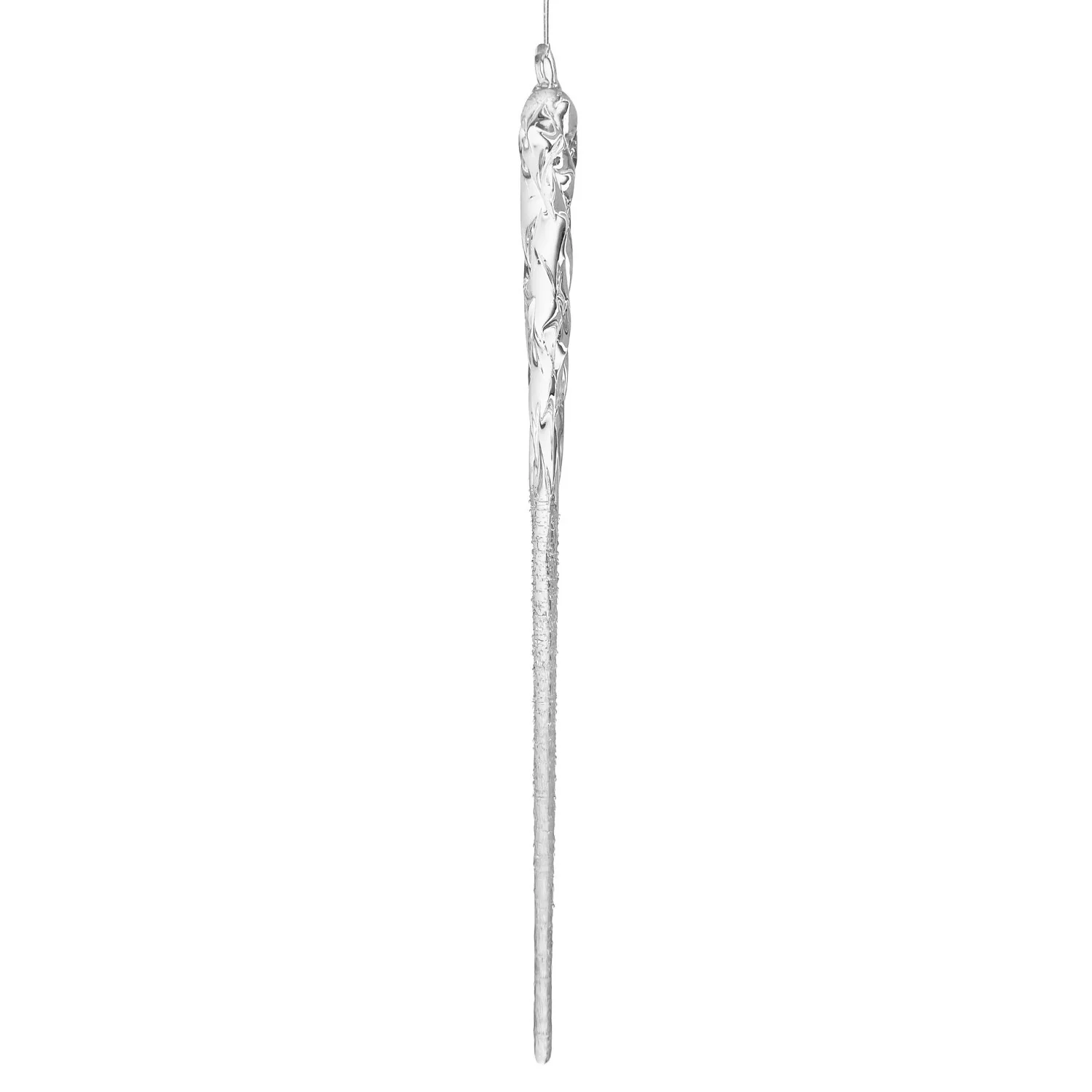 Glass Icicle Ornament - Clear w/Frosted Lower Part, 10"