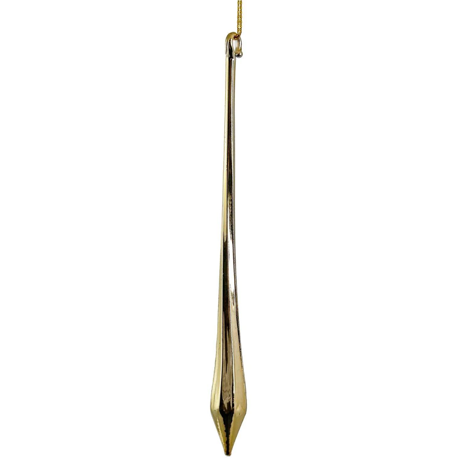 Glass Icicle Ornament, 7" (Gold)