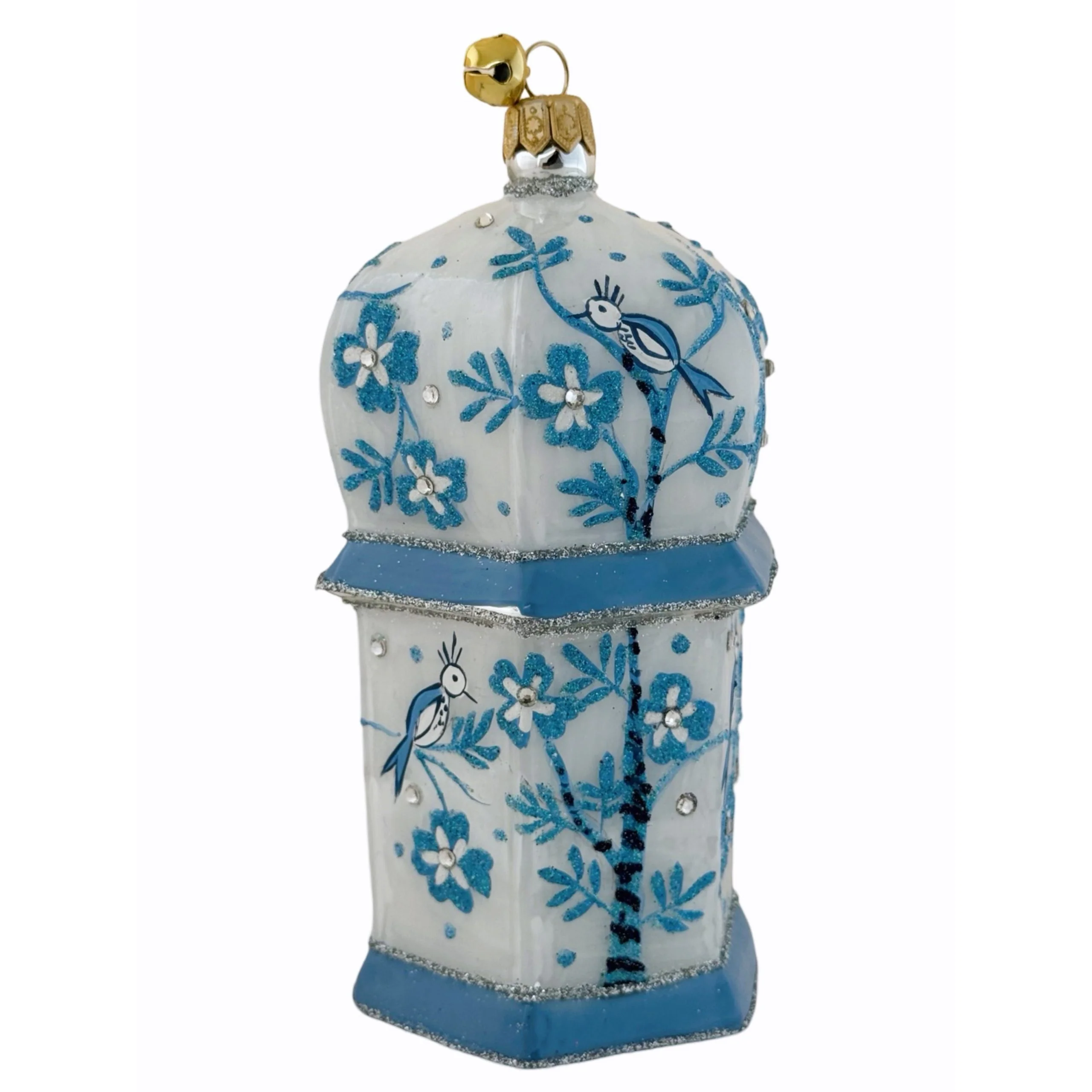 Glass Lou Lou Bird Cage Ornament, 5" - Image 3