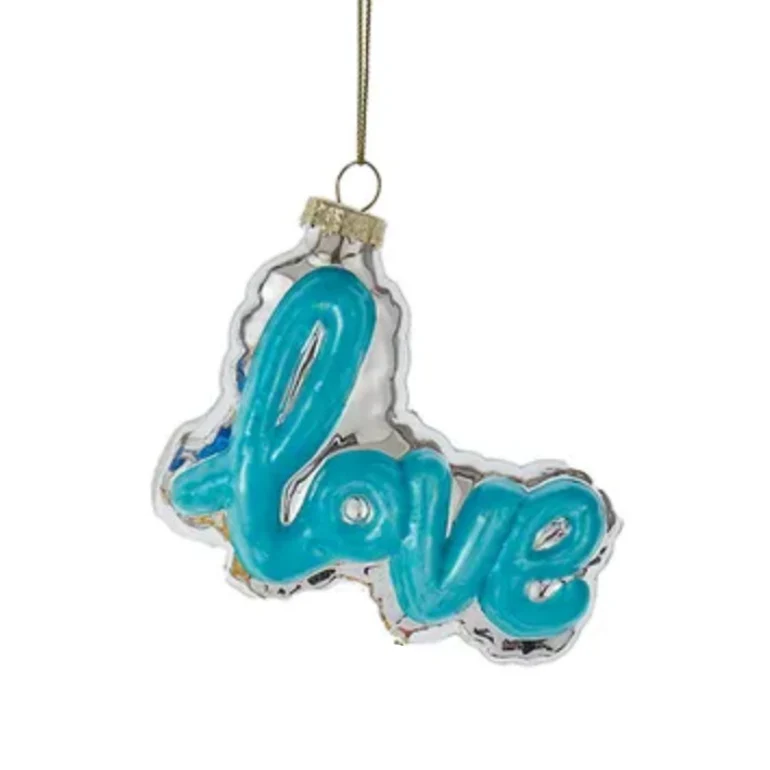 Glass "Love" Word Balloon Ornaments (5 Styles – Sold individually) - Image 3
