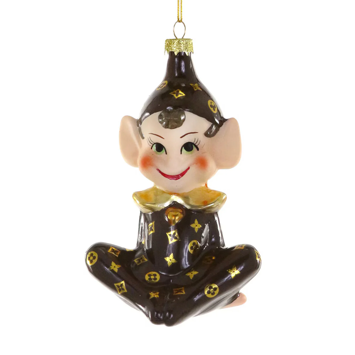 Glass Luxe Elf Ornament, 4.5"