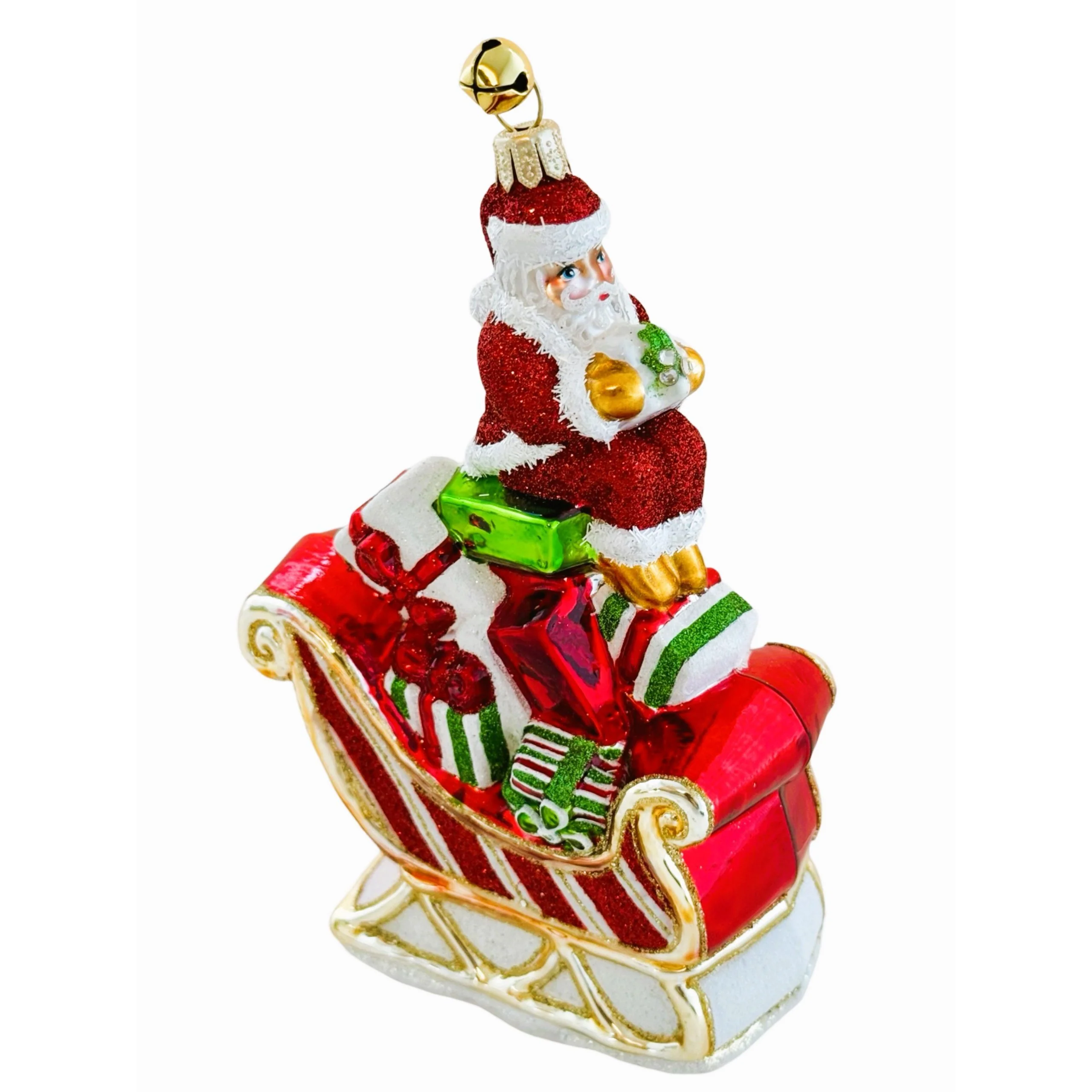 Glass Midnight Deliveries Santa Claus Ornament, 5.5"