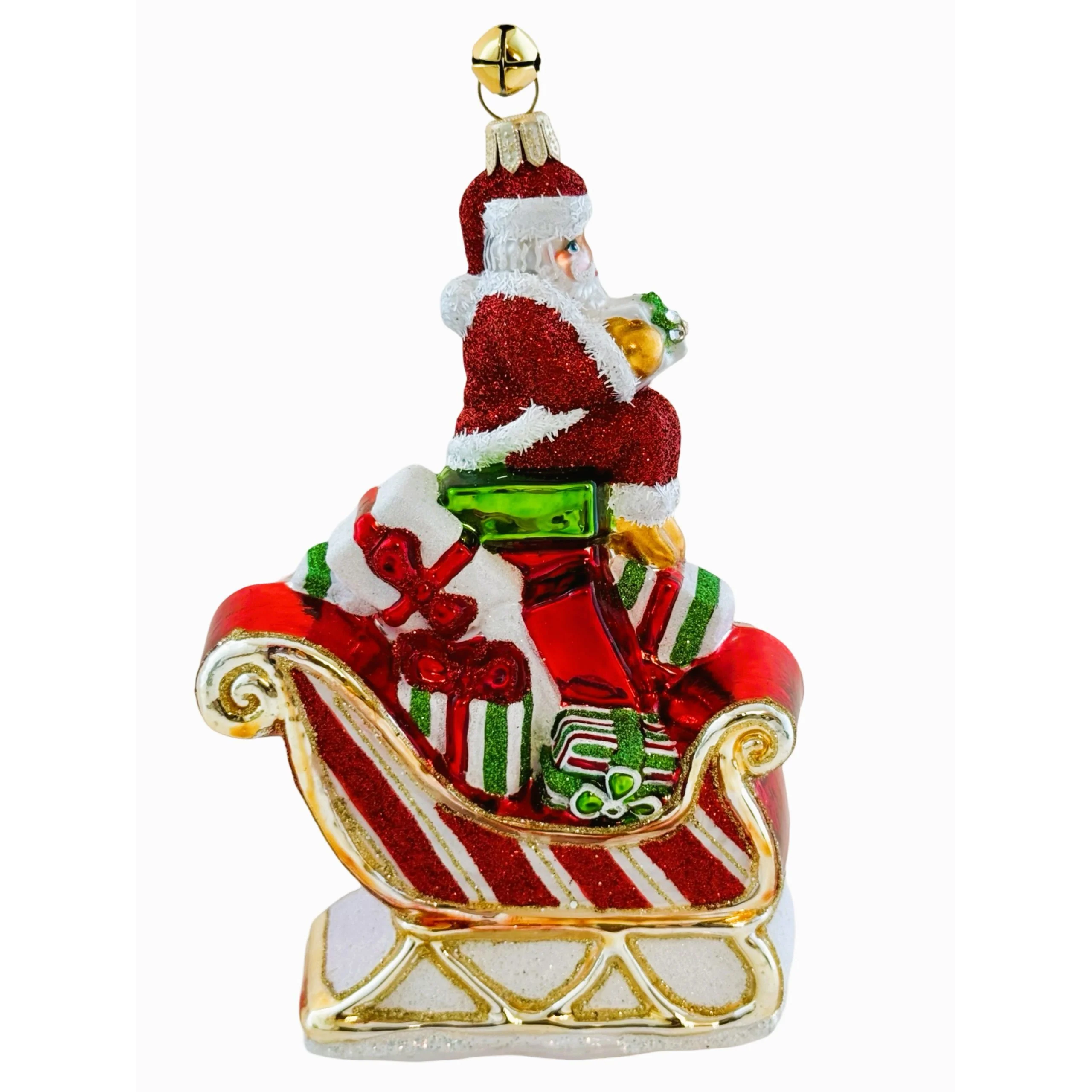 Glass Midnight Deliveries Santa Claus Ornament, 5.5" - Image 2