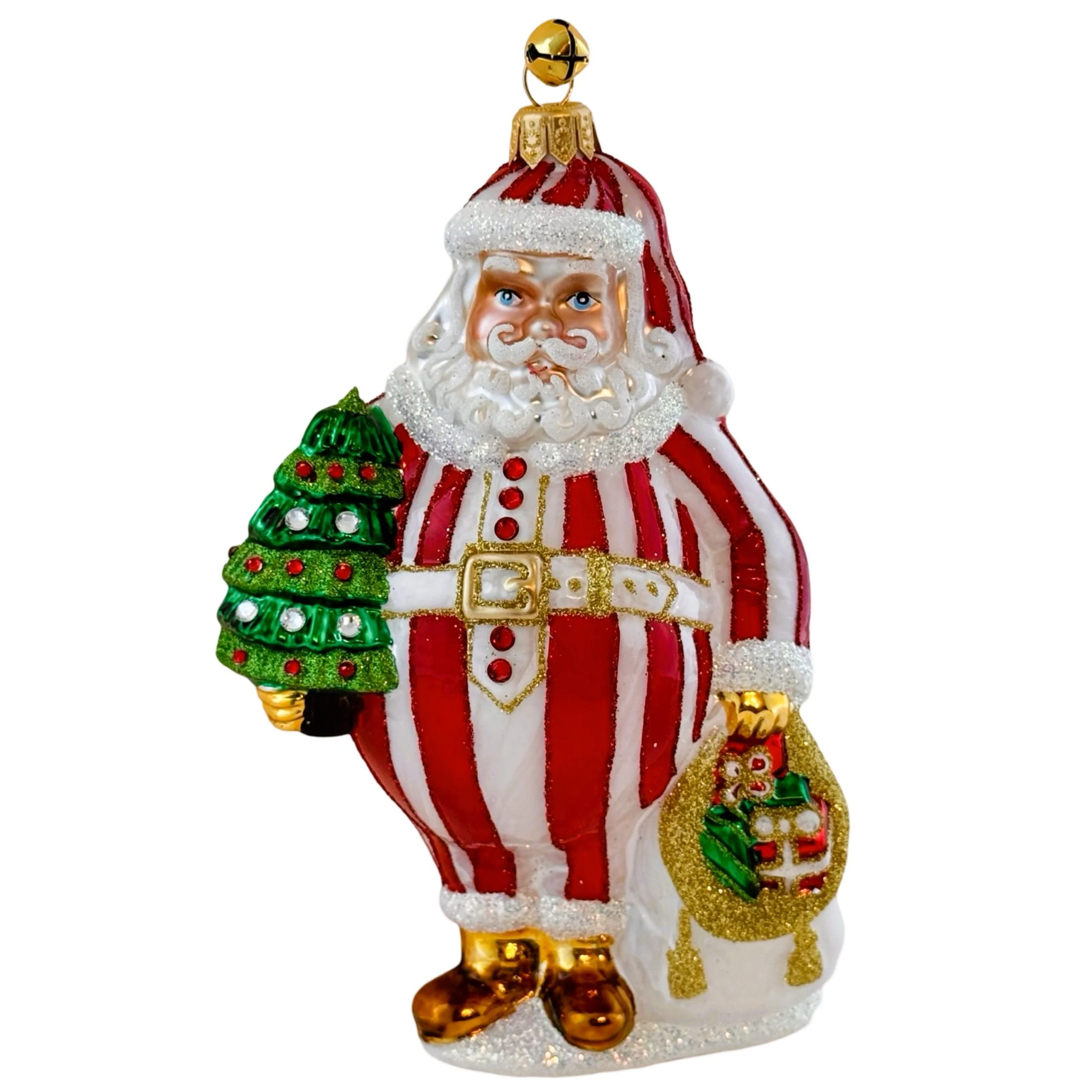Glass Nikolas Flakius Santa Claus Ornament, 6.5"