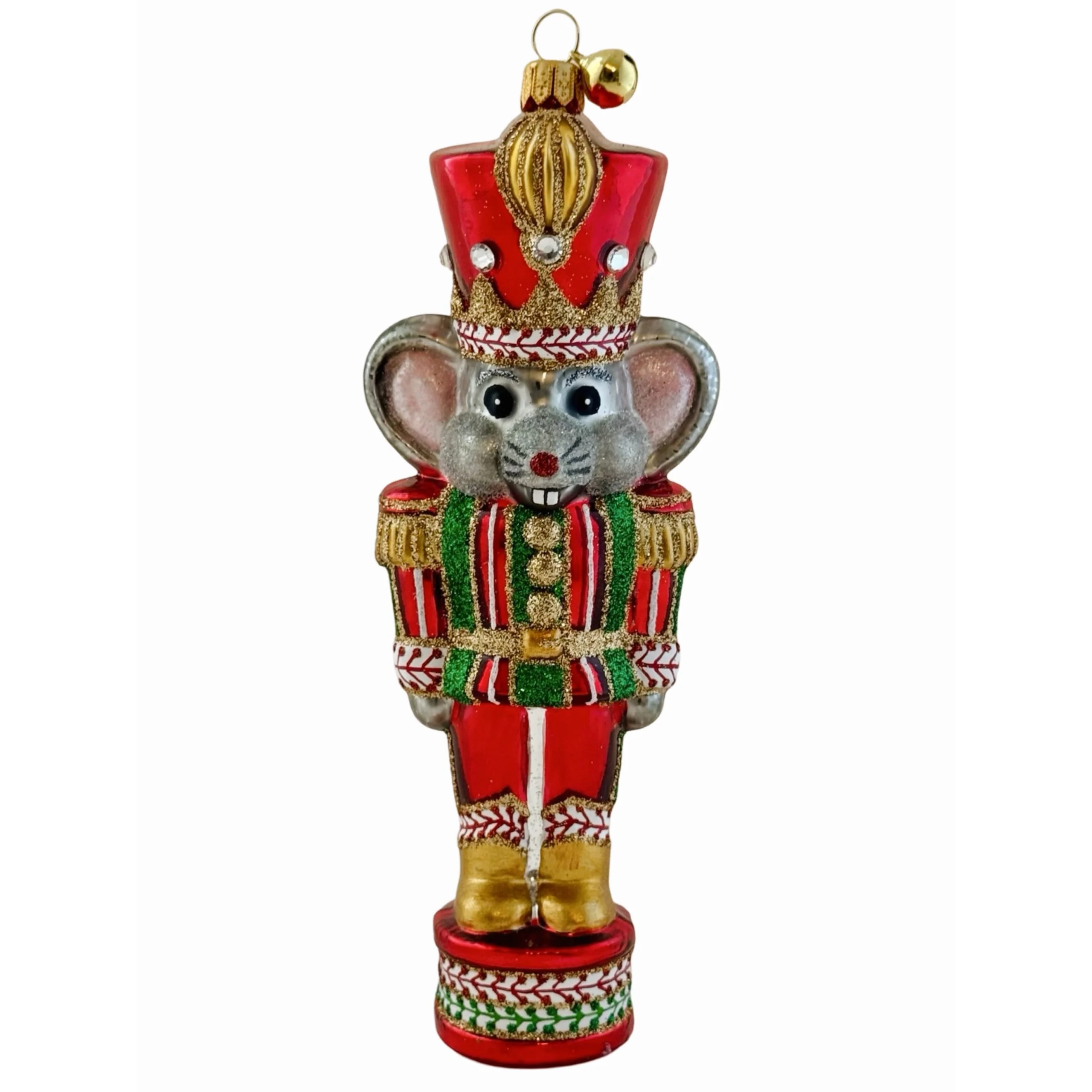 Glass Nutcracker Mouse Colonel Camembert Ornament, 6.5" - Image 2