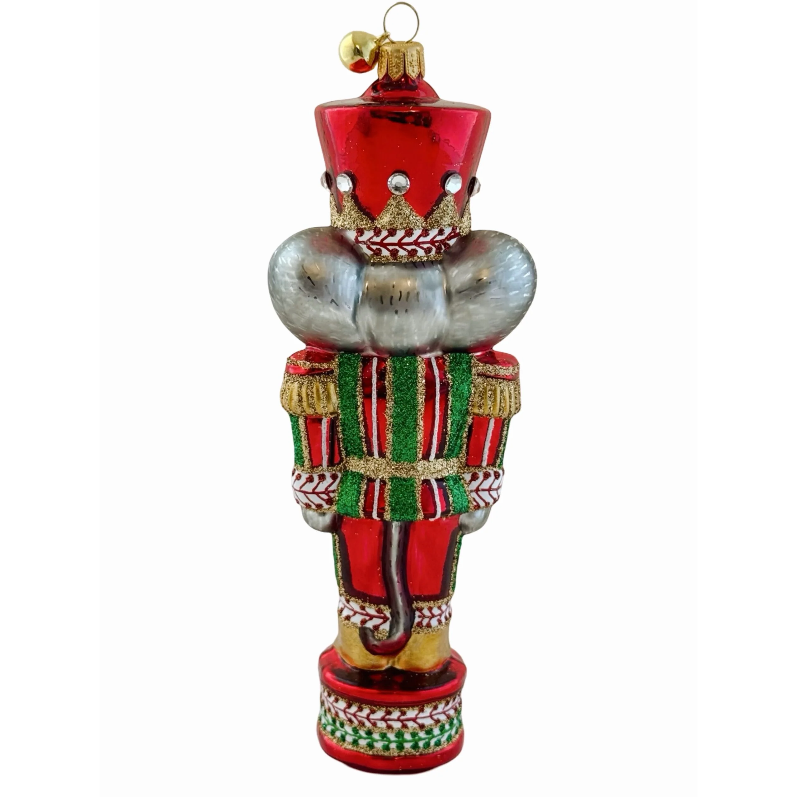 Glass Nutcracker Mouse Colonel Camembert Ornament, 6.5" - Image 3