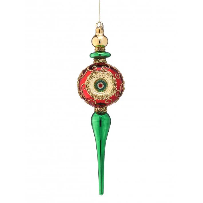 Glass Reflector Regal Finial Ornament, 12"