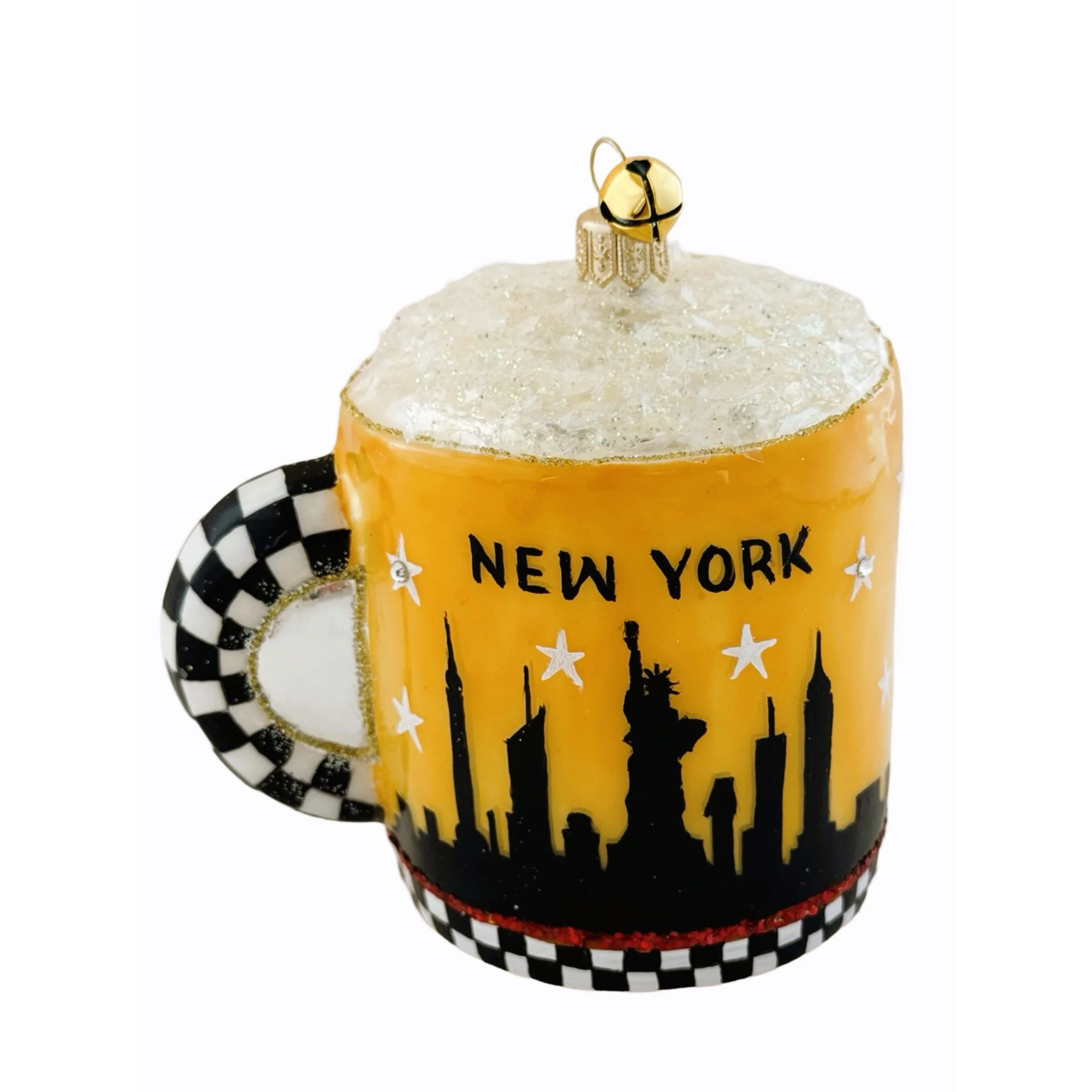 Glass Retro NYC Manhattan Mornings Ornament, 4" - Image 2