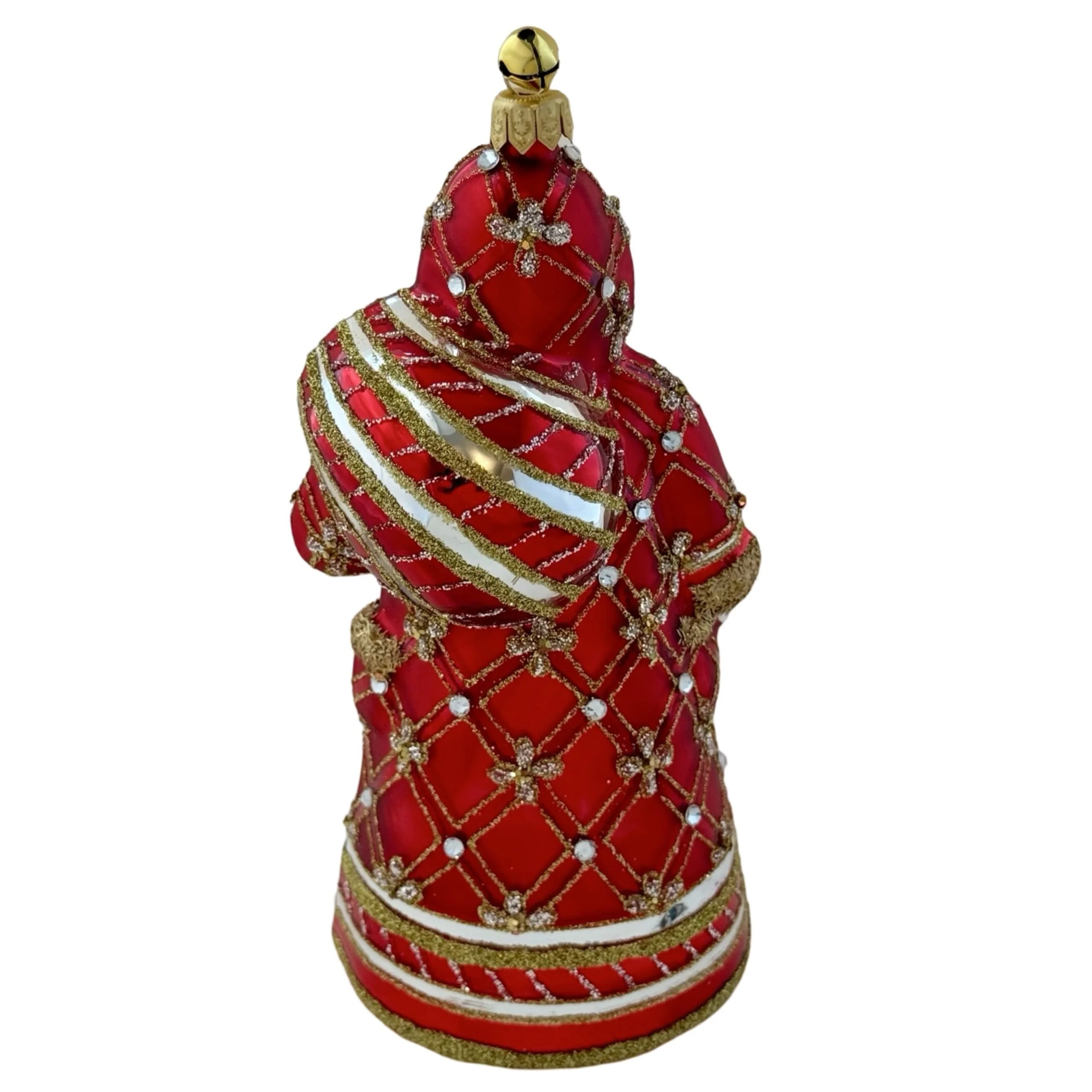 Glass Santa De Rosso Ornament, 7" - Image 3