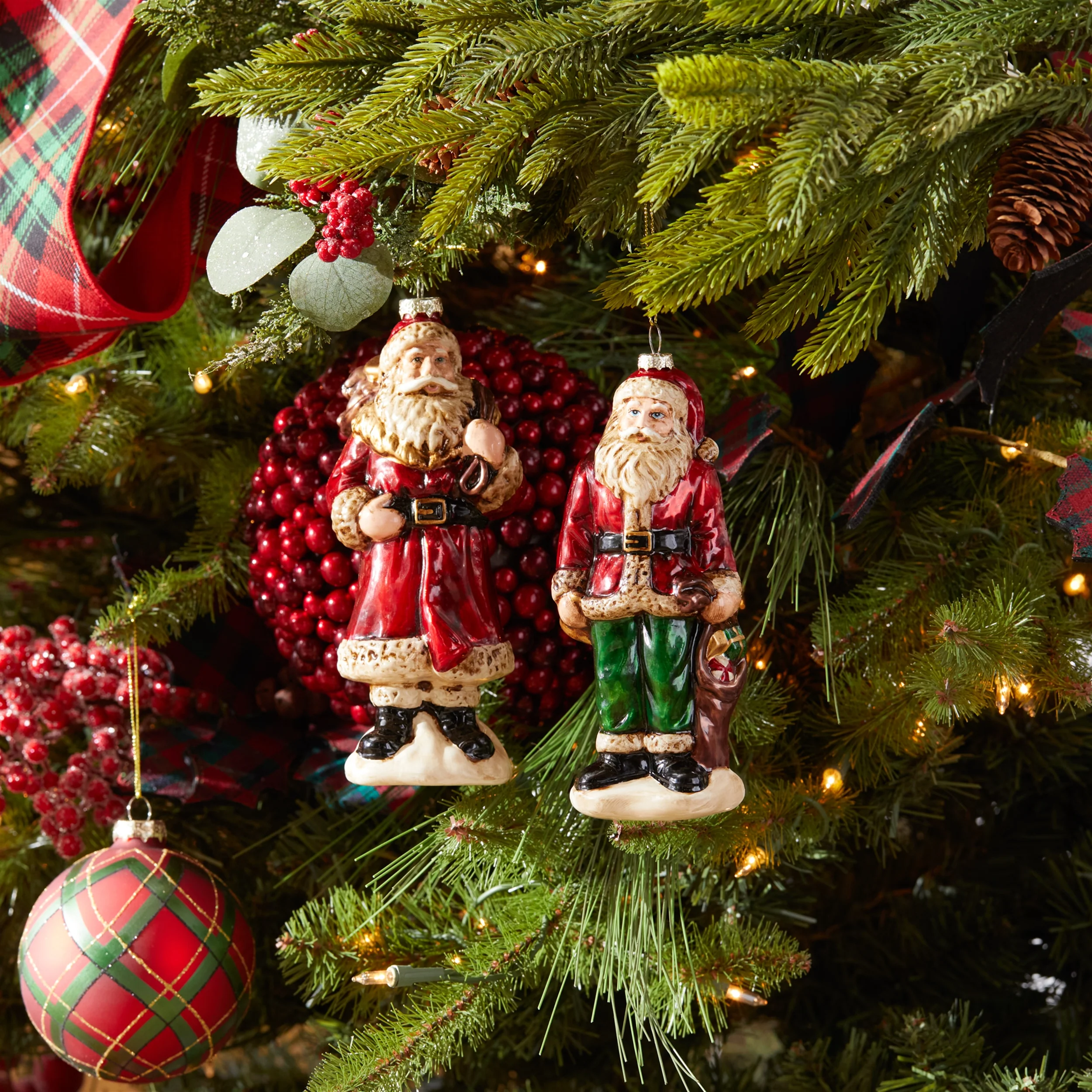 Glass Santa Figure Ornament, 7.5" (2 styles - sold individually) - Image 2
