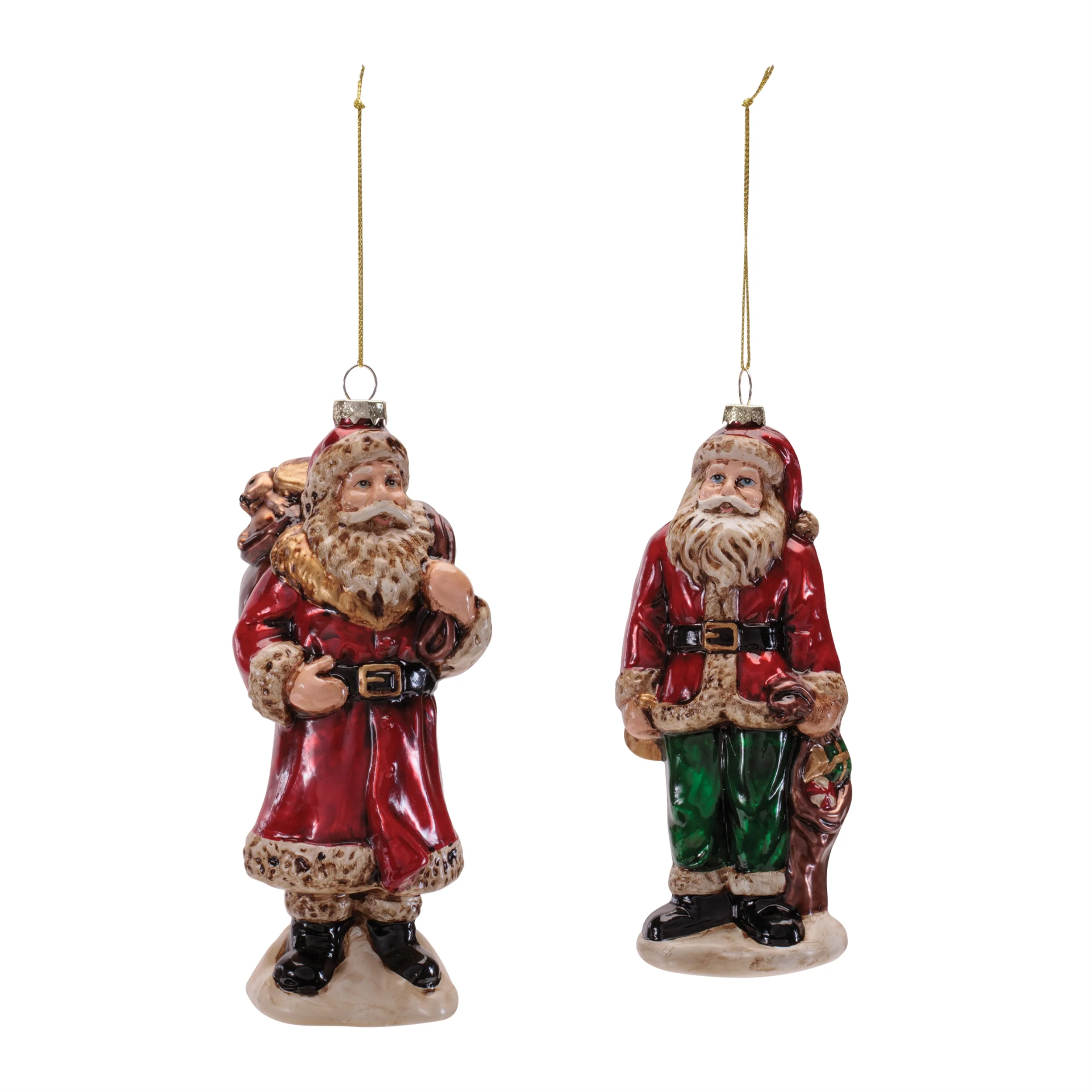 Glass Santa Figure Ornament, 7.5" (2 styles - sold individually) - Image 3