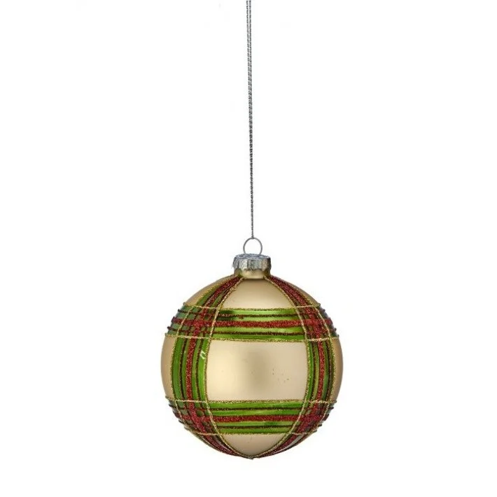 Glass Stripe Ball/Finial Ornament, 4 - 6" (2 styles - sold individually) - Image 2