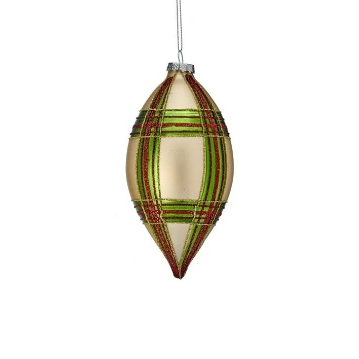 Glass Stripe Ball/Finial Ornament, 4 - 6" (2 styles - sold individually) - Image 3
