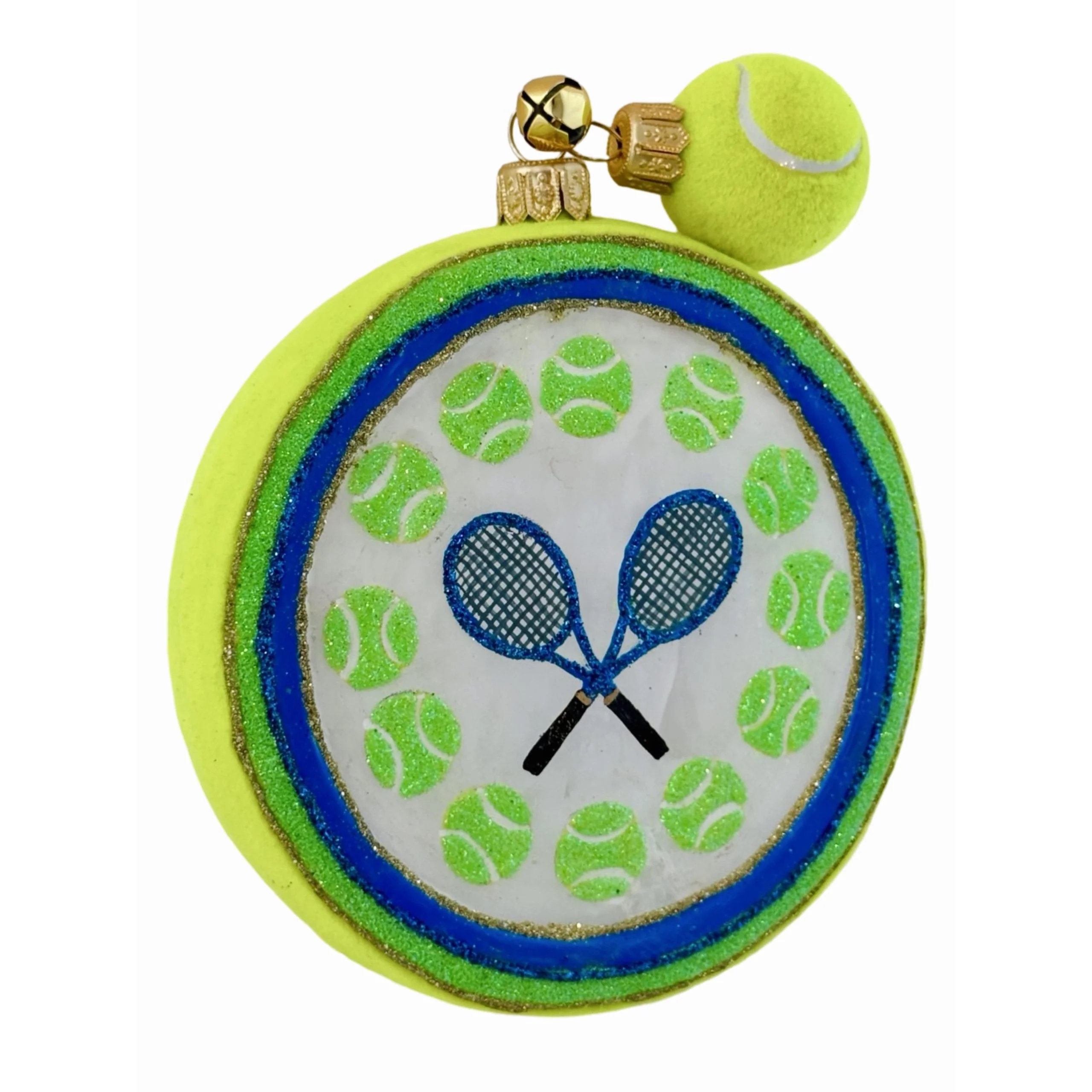 Glass Tennis Love Match Ornament, 3.75" - Image 2
