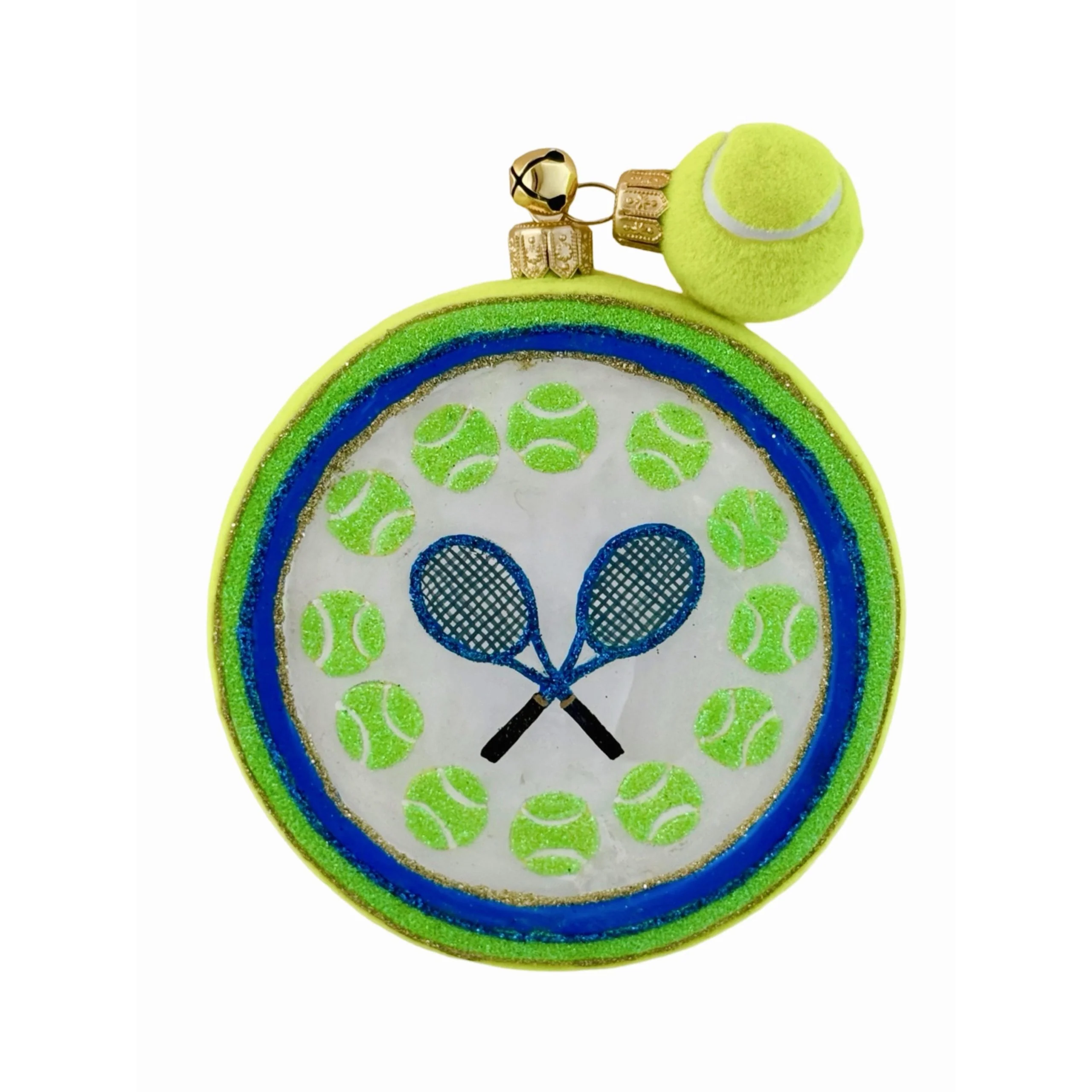 Glass Tennis Love Match Ornament, 3.75" - Image 3