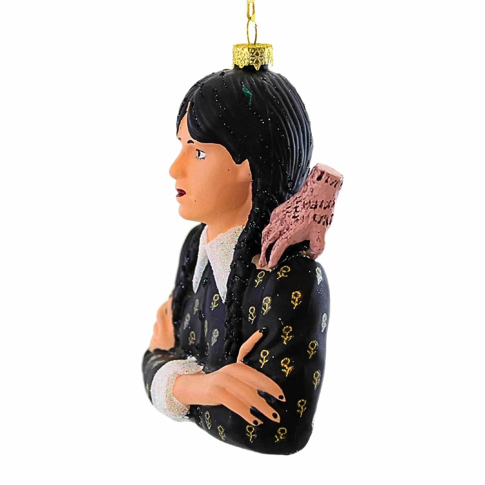Glass Wednesday & Thing Ornament, 4.5" - Image 3