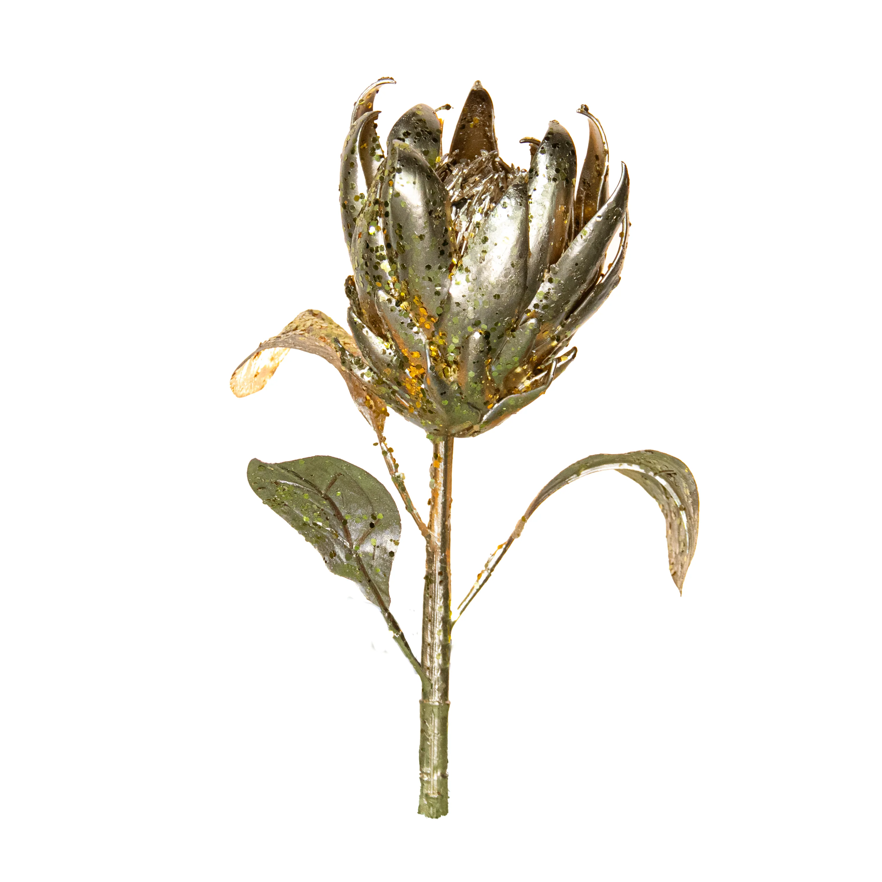 Glitter Metallic Protea Spray, Gold, 20"