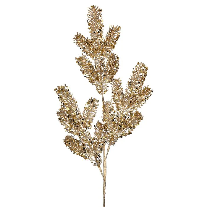 Glitter/Sequin Angel Pine Spray, 30" (Champagne)
