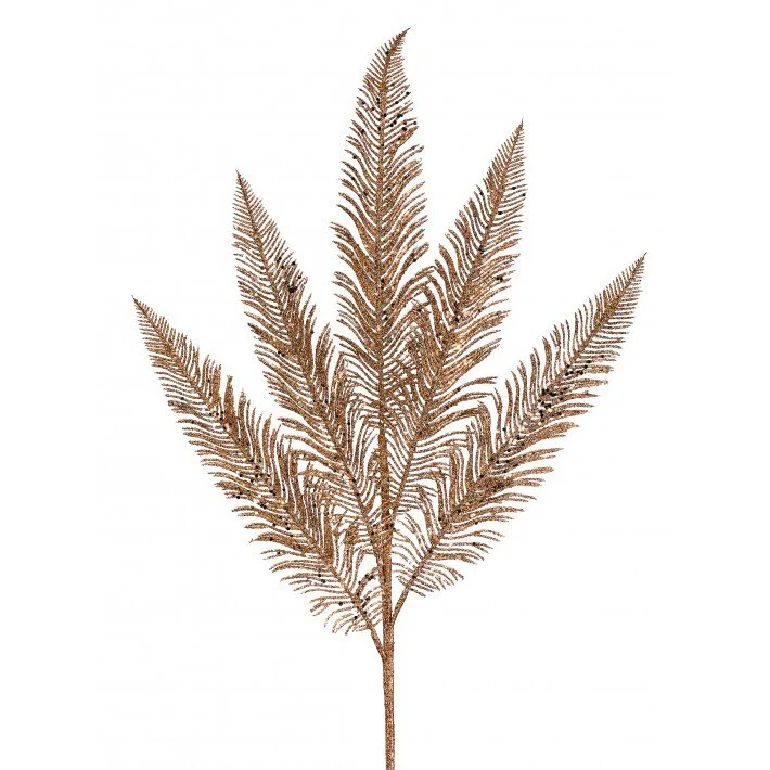 Glitter Sequin Fern Spray x5, 32" (Champagne)